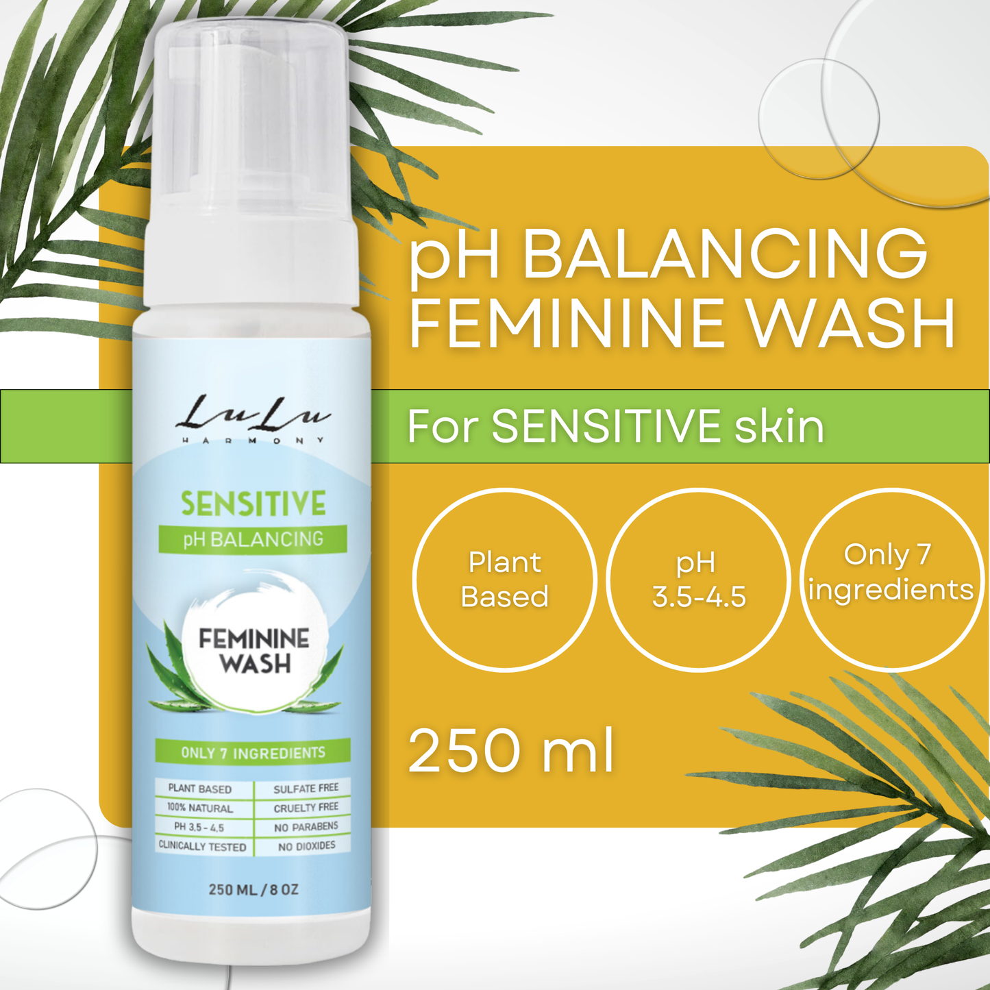 lulu ph balancing feminine wash with boric acid made in usa - 8.5 fl oz