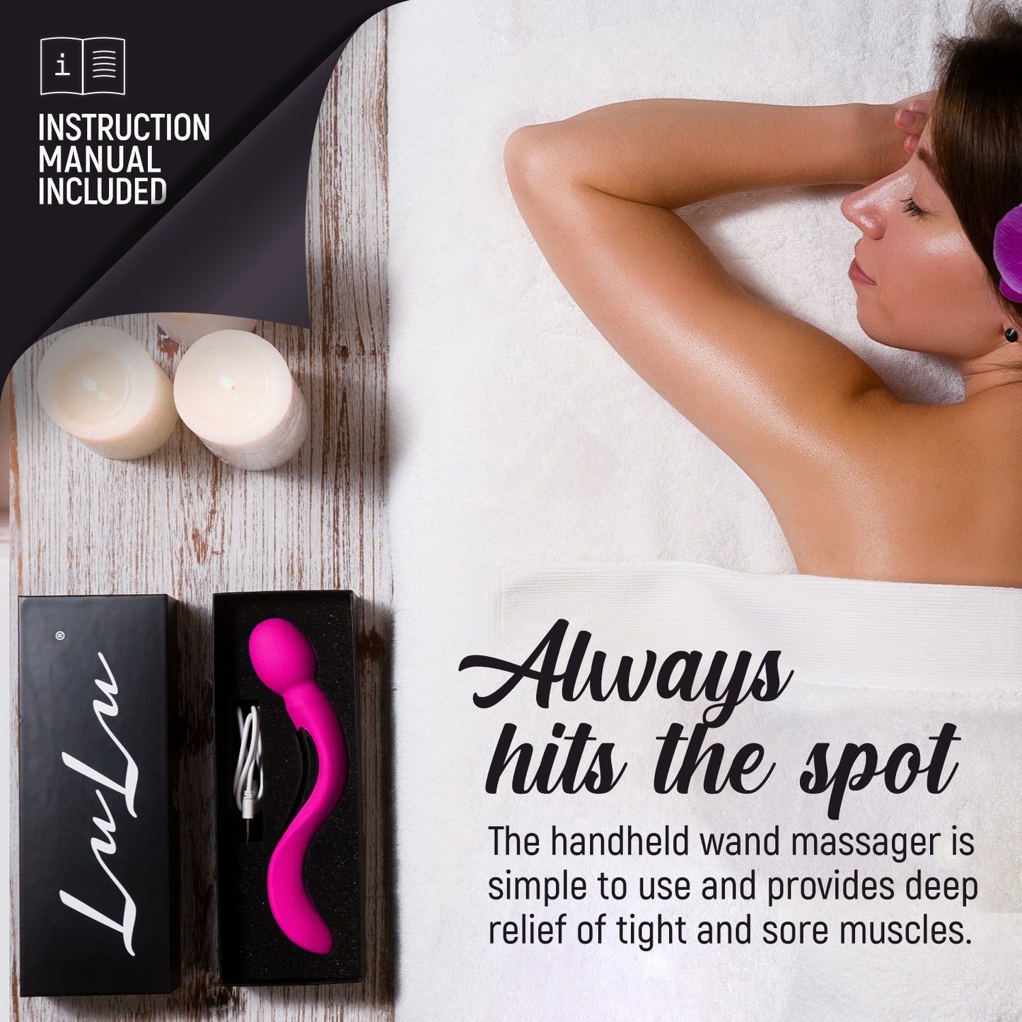 harmony wave: wand massage for total relaxation - pink