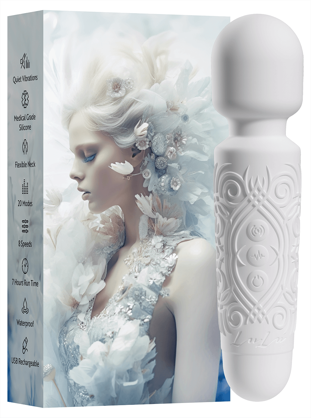 lulu mini premium intense clitoral stimulation wand - white