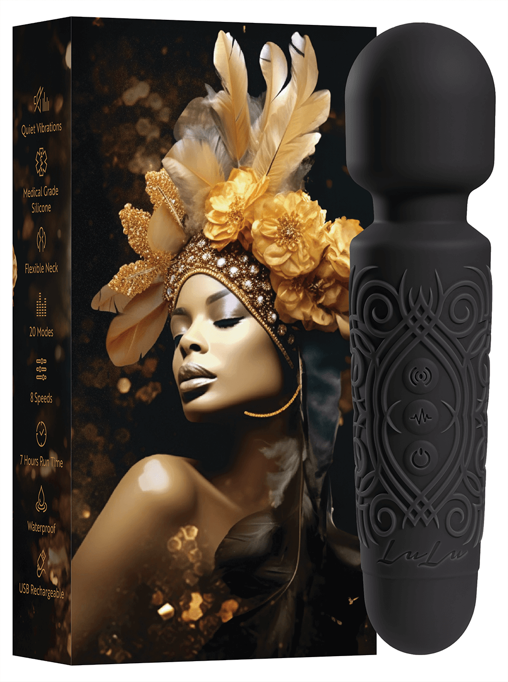 lulu mini premium intense clitoral stimulation wand - black