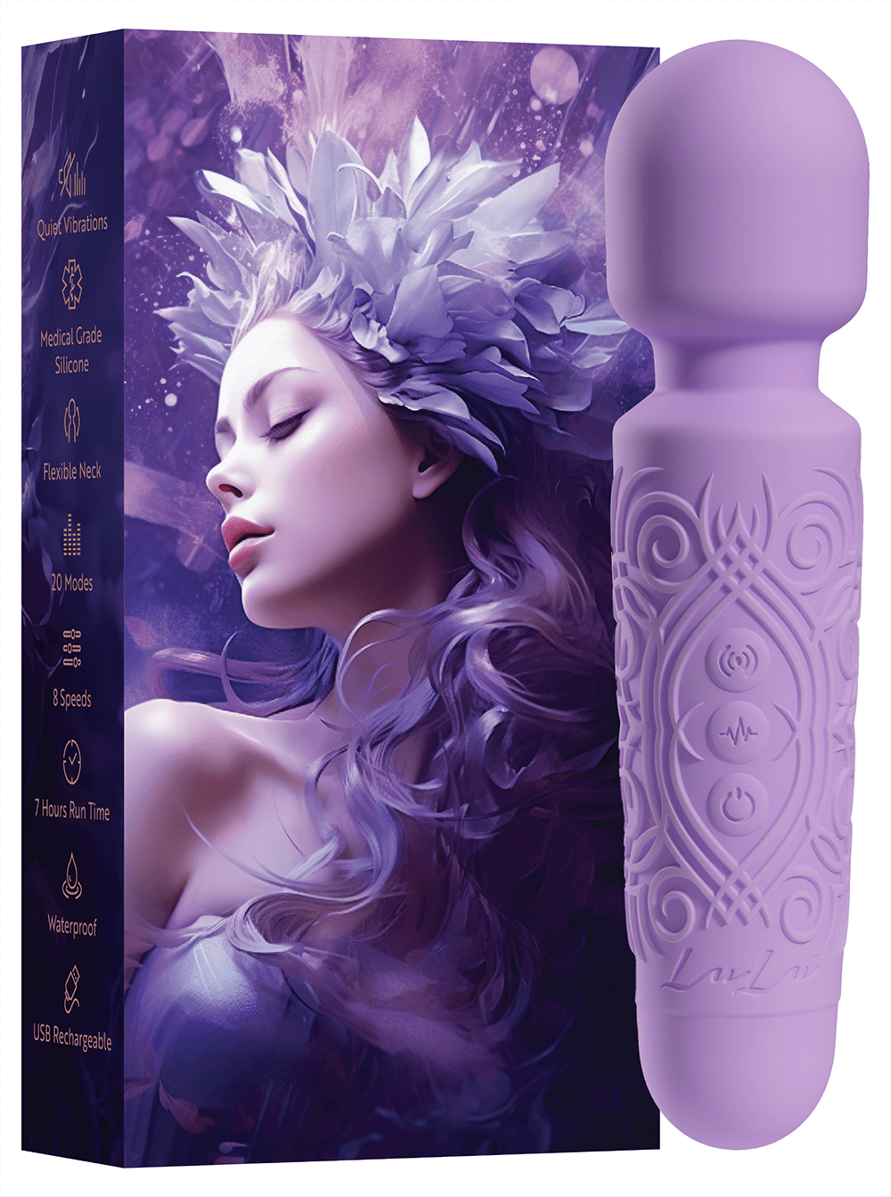 lulu mini premium intense clitoral stimulation wand - purple