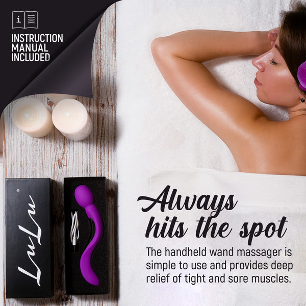 LuLu 8 Powerful Handheld Electric Back Massager for Women - Strong Personal Magic Massage for Sports Recovery, Muscle Aches, & Body Pain - 7 Patterns & 3 Speeds