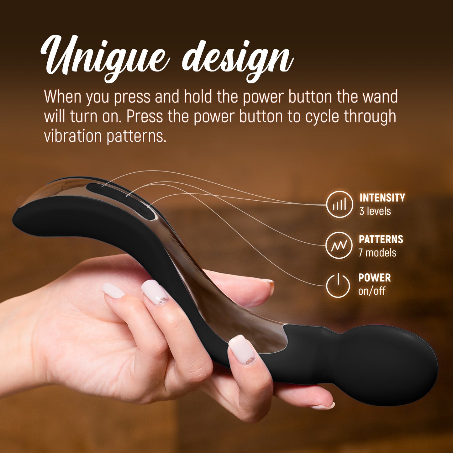 harmony wave: wand massage for total relaxation - black